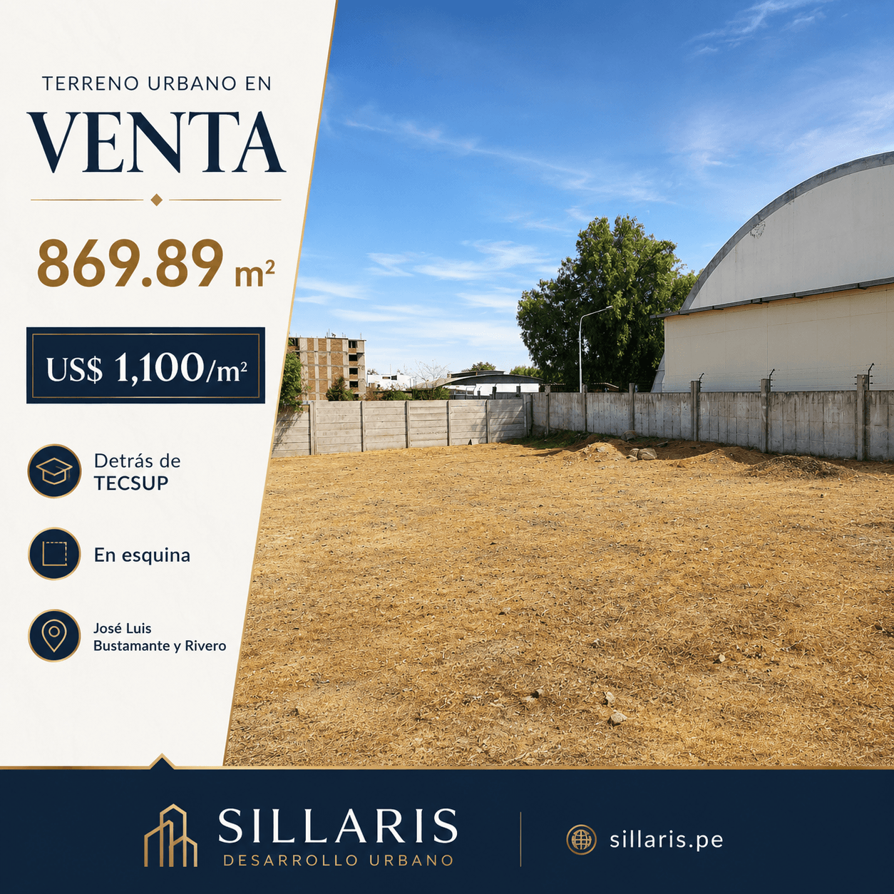 Terreno en Esquina a Espaldas de Tecsup - Vista 1